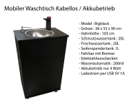 Mobiles Handwaschbecken Bigblack mit Seifenspender...